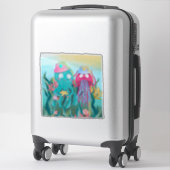 Octopus Kwallen Vrienden Feesthoeden Kinderkamer Sticker (Koffer)