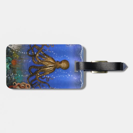 Octopus' Lair - kleurrijk Bagagelabel (Achterkant horizontaal)