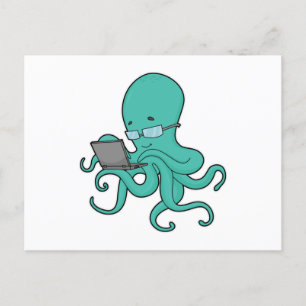Octopus laptop briefkaart