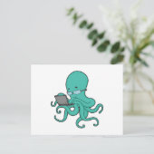 Octopus laptop briefkaart (Staand voorkant)