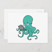 Octopus laptop briefkaart (Voorkant / Achterkant)