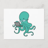 Octopus laptop briefkaart (Voorkant)