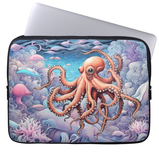 Octopus Laptop Sleeve (Voorkant)