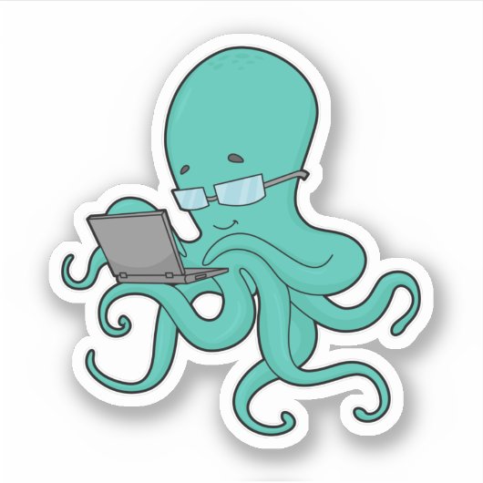 Octopus laptop sticker (Voorkant)