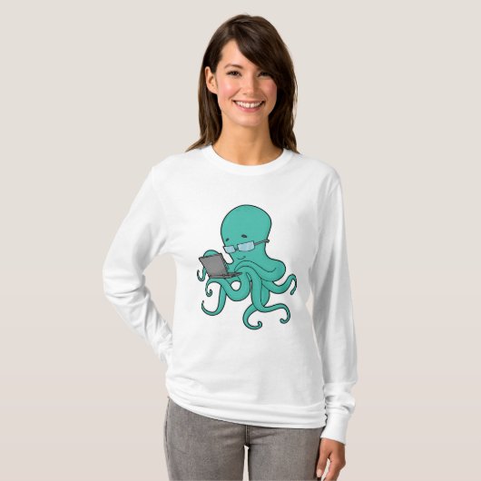 Octopus laptop t-shirt (Voorkant volledig)