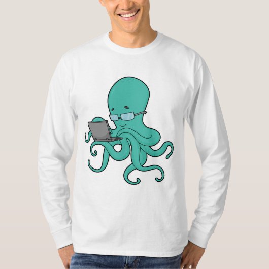 Octopus laptop t-shirt (Voorkant)