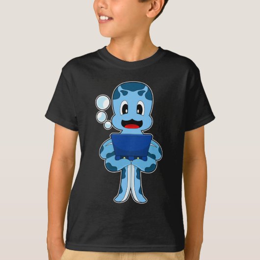 Octopus laptop t-shirt (Voorkant)
