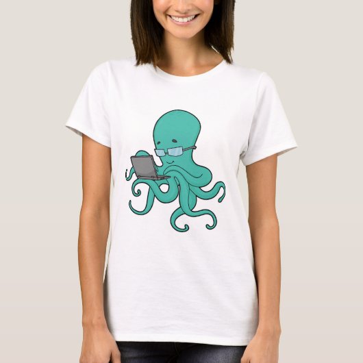 Octopus laptop t-shirt (Voorkant)