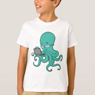 Octopus laptop t-shirt