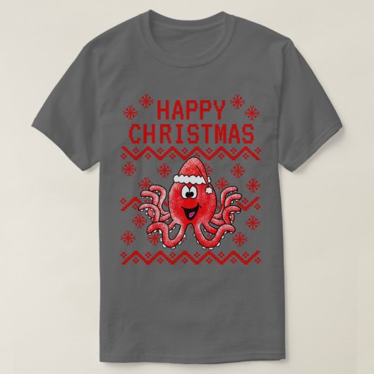 Octopus Lelijk Kerst Dierenvriend T-shirt (Design voorkant)
