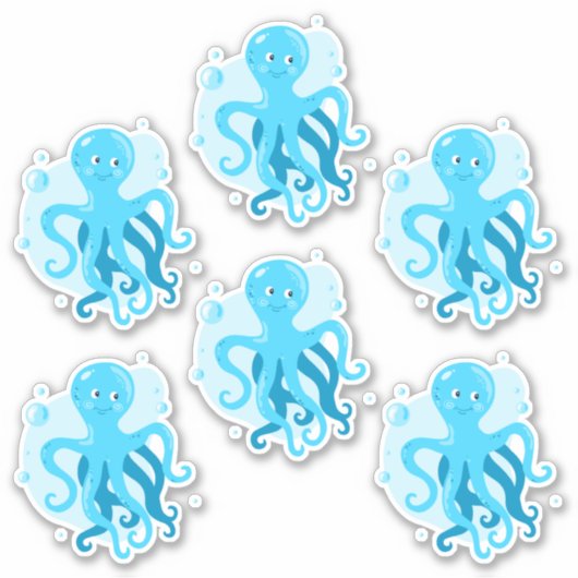 Octopus. Leuke onderwaterwereld. Leven op zee Sticker (Voorkant)