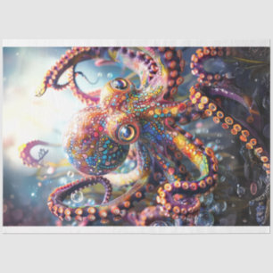 Octopus levendig gekleurd Decoupage tissuepapier