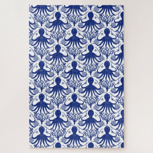 Octopus (lichte achtergrond) moeilijk legpuzzel (Verticaal)