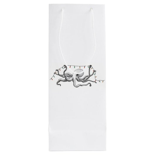 Octopus & Lichten Gift Bag Wijn Cadeautas (Achterkant)