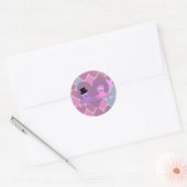 Octopus liefde voor de achtergrond van het hart ronde sticker (Envelop)