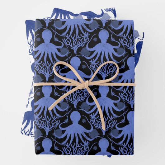 Octopus (light and dark background) inpakpapier vel (In situ)