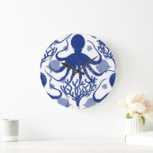 Octopus (light background) grote klok (Huis)
