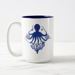 Octopus (light background) tweekleurige koffiemok