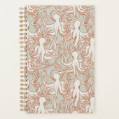 Octopus Lijnkunst | Moderne Planner (Oranje & Grij (Voorkant)
