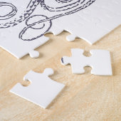 Octopus Line Art Drawing Block Print in Paars Legpuzzel (Zijkant)