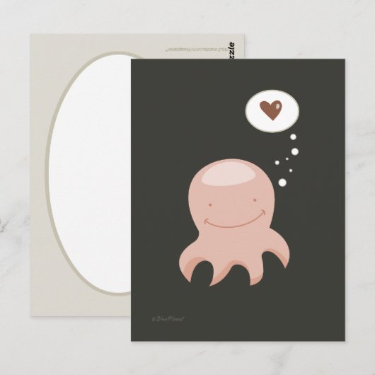 Octopus Love briefkaart (Voorkant / Achterkant)