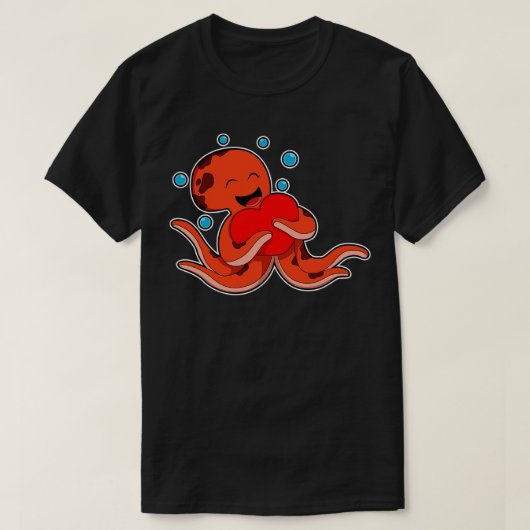 Octopus Love Heart T-shirt (Design voorkant)