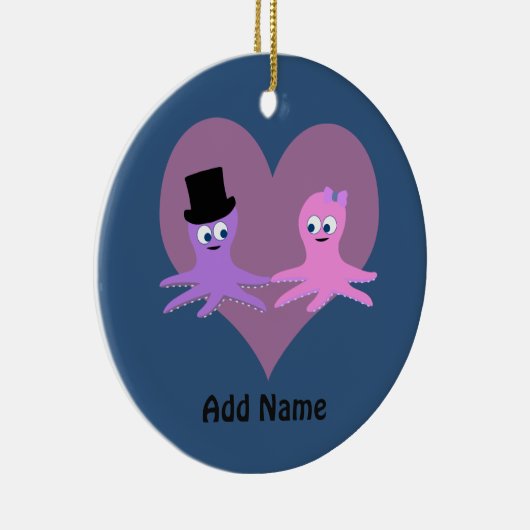 Octopus Love Keramisch Ornament (Rechts)