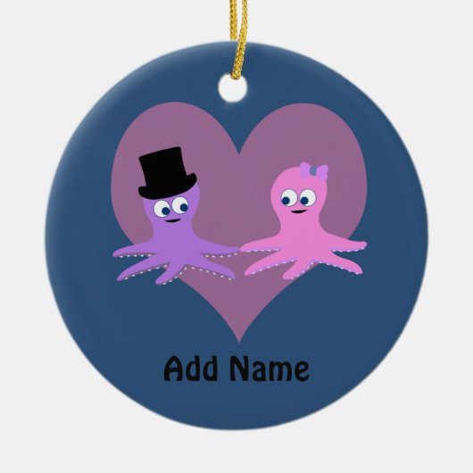 Octopus Love Keramisch Ornament (Voorkant)