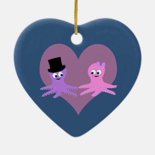 Octopus Love Keramisch Ornament (Achterkant)