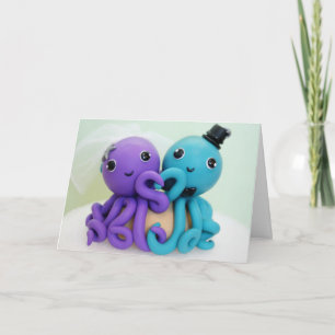 Octopus Love Weddencard Kaart