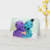 Octopus Love Wedding Kaart (Gele Bloem)