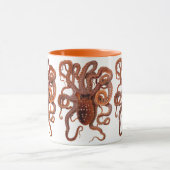 Octopus Macropus, Antieke Mariene Waterdieren Mok (Midden)