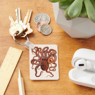 Octopus Macropus, Antieke Mariene Waterdieren Sleutelhanger