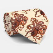 Octopus Macropus, Antieke Mariene Waterdieren Stropdas (Opgerold)