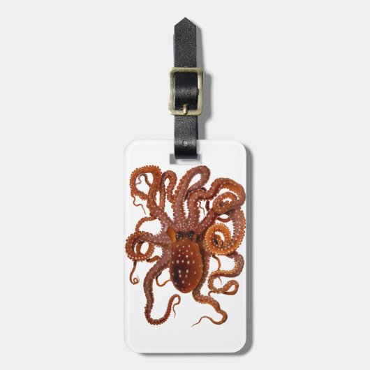 Octopus Macropus Atlantic White Spotus Octopus Bagagelabel (Voorkant verticaal)