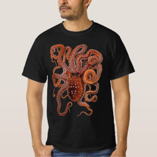 Octopus Macropus, Vintage Mariene Aquatische Diere T-shirt