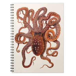 Octopus Macropus, Vintage Mariene Waterdieren Notitieboek