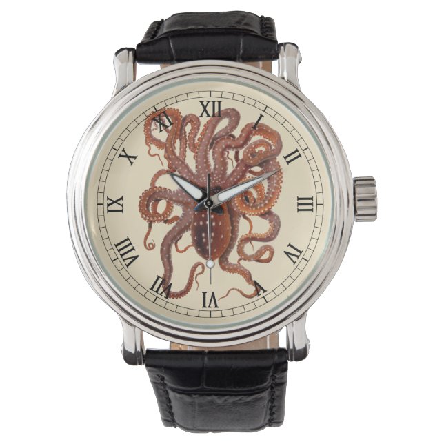  octopus Macropus, zeewaterdieren Horloge (Voorkant)