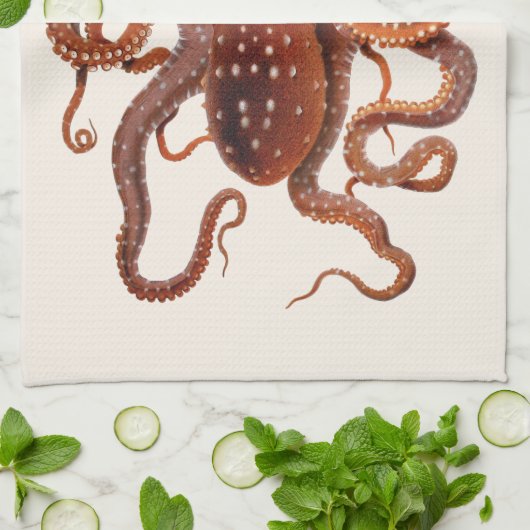  octopus Macropus, zeewaterdieren Theedoek (Gevouwen)