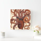  octopus Macropus, zeewaterdieren Vierkante Klok (Huis)