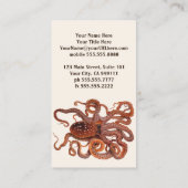  octopus Macropus, zeewaterdieren Visitekaartje (Achterkant)