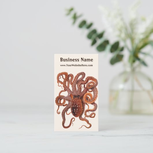 octopus Macropus, zeewaterdieren Visitekaartje (Staand voorkant)