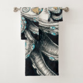 Octopus  Map Beige Bad Handdoek (Insitu)