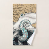 Octopus  Map Beige Bad Handdoek (Handdoek)