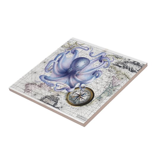 Octopus Map Nautica Tegeltje (Zijkant)