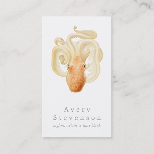  octopus mariene biologie nautisch visitekaartje (Voorkant)