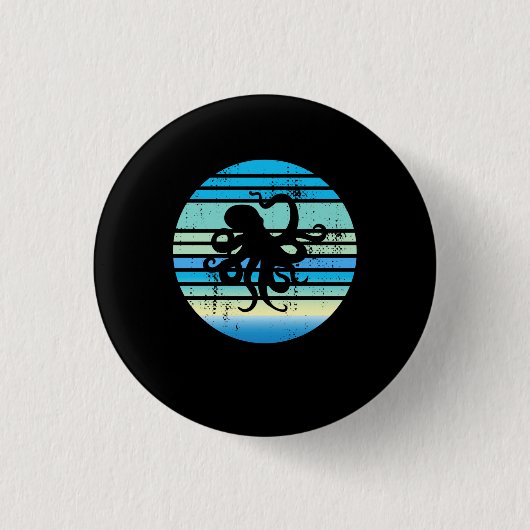 Octopus Marine Biologist Ronde Button 3,2 Cm (Voorkant)
