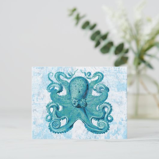 Octopus Marine Life Ocean Animals Beach Life Briefkaart (Staand voorkant)
