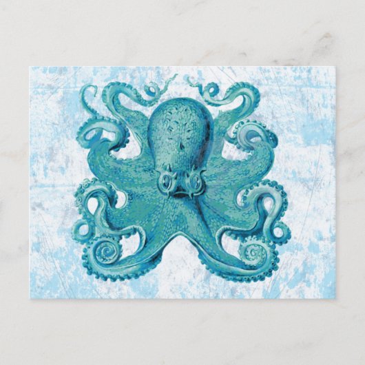 Octopus Marine Life Ocean Animals Beach Life Briefkaart (Voorkant)