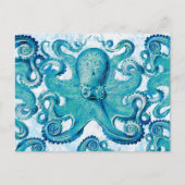 Octopus Marine Life Ocean Animals Beach Nauto Briefkaart (Voorkant)
